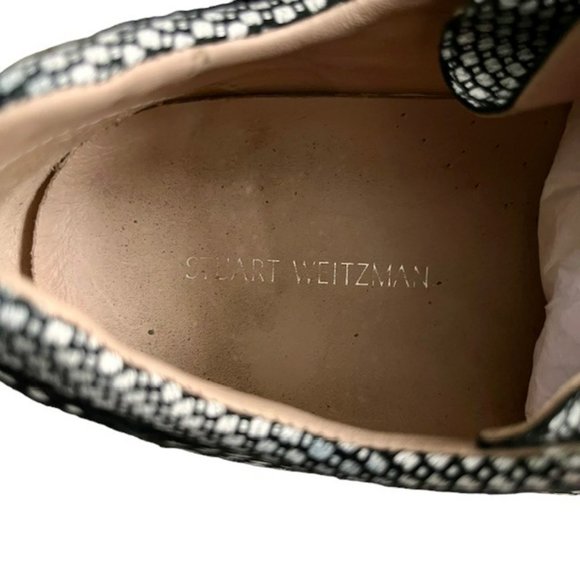 Stuart Weitzman Geo Leather Sneakers Made in Spain - Black/White - 7.5 M - Picture 12 of 14
